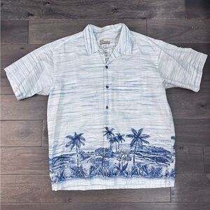 Vintage Patagonia Blue and White Island Print Shirt